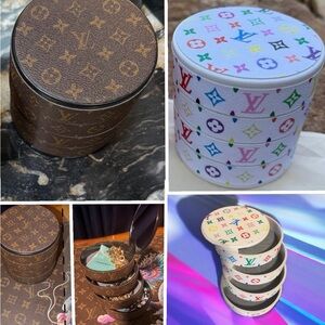 White Multicolored or Brown Monogram Travel jewelry Tower - 4 Tier organizer